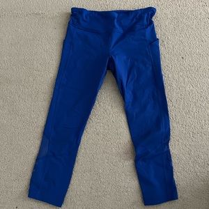 Royal Blue Lululemon Running Cropped Leggings - Size 6